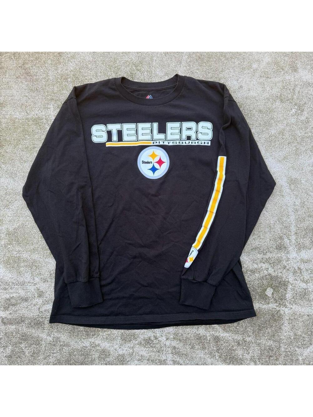 Majestic Pittsburgh Steelers Long Sleeve Graphic Tee Large